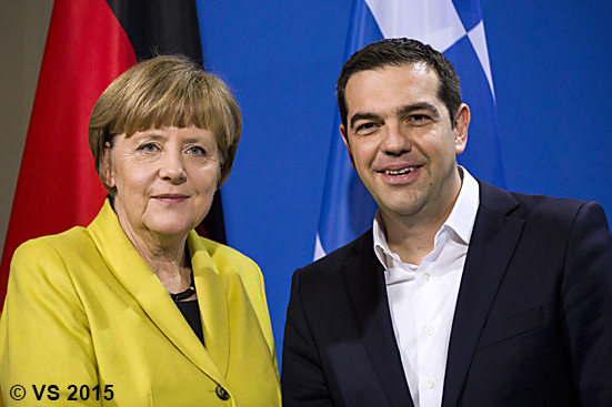 Bundeskanzlerin Merkel empfängt den griechischen Ministerpräsidenten Tsipras in Berlin | German Chancellor Angela Merkel welcomes the Prime Minister of Greece Tsipras in Berlin